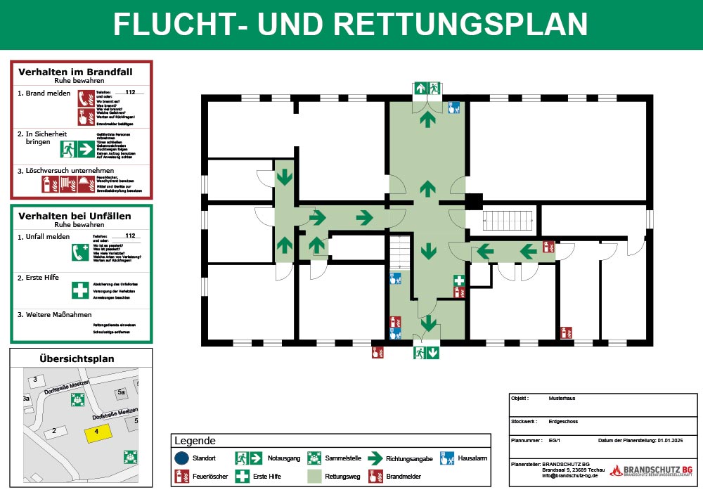Erstellung von Fluchtplänen und Rettungsplänen fluchtplan rettungsplan